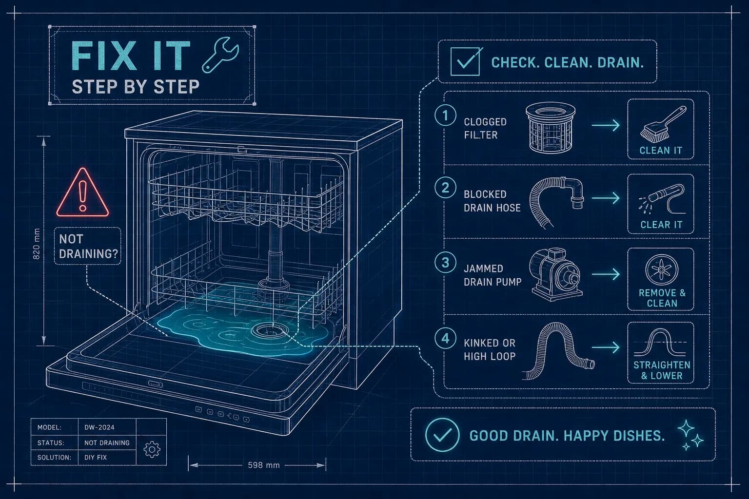 Dishwasher Not Draining: Step-by-Step Fix Guide for DIY