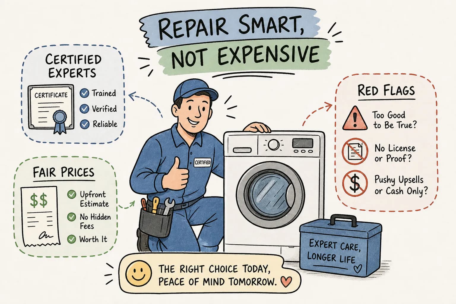 Certified appliance repair: credentials, costs & red flags