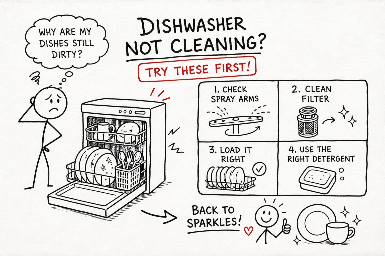 Dishwasher Not Cleaning Dishes? 5 Fixes to Try - Fast Fixes