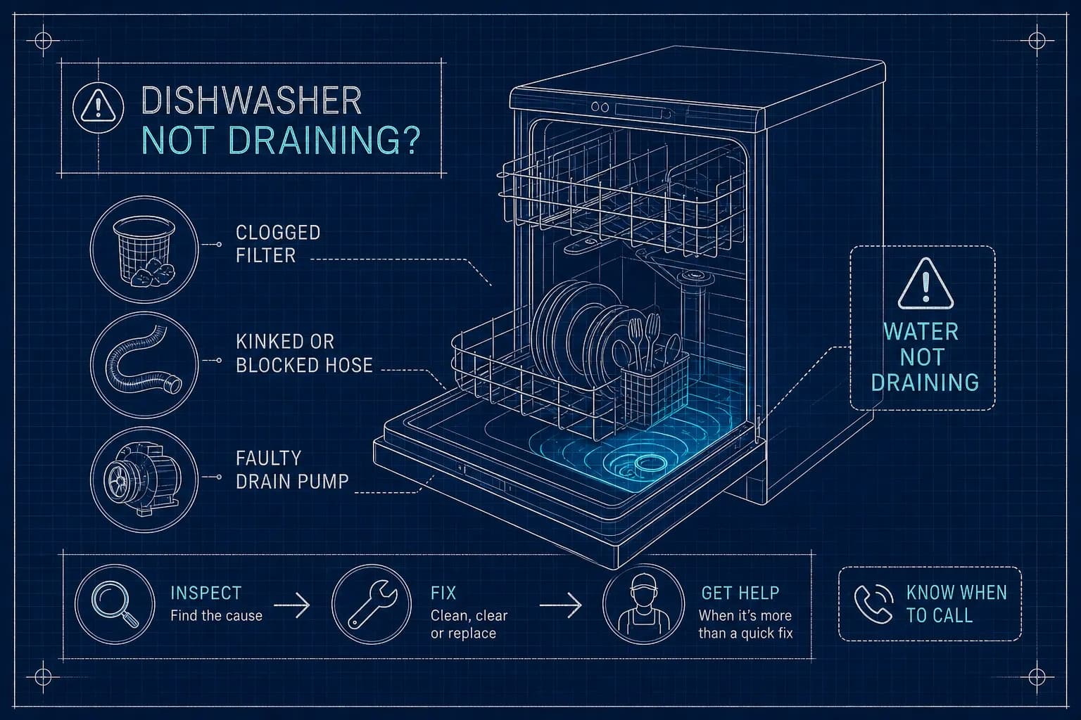 Dishwasher Not Draining: Causes, Fixes & When to Call