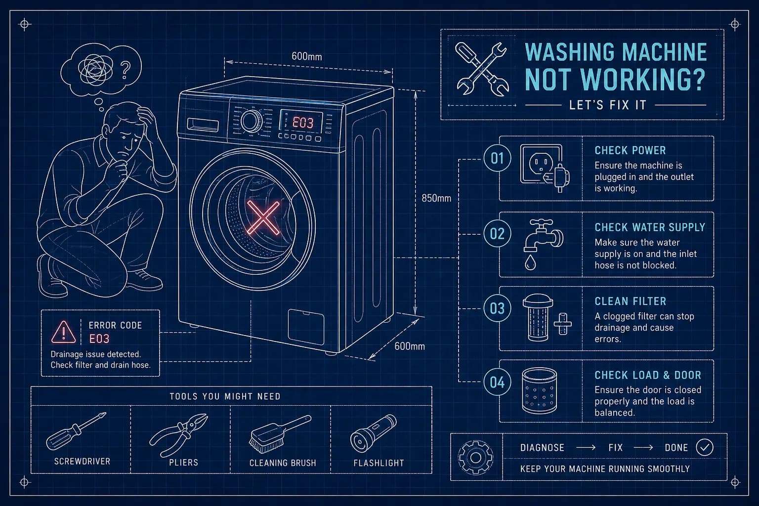 Washing Machine Not Working? Fix It Fast - DIY Checks