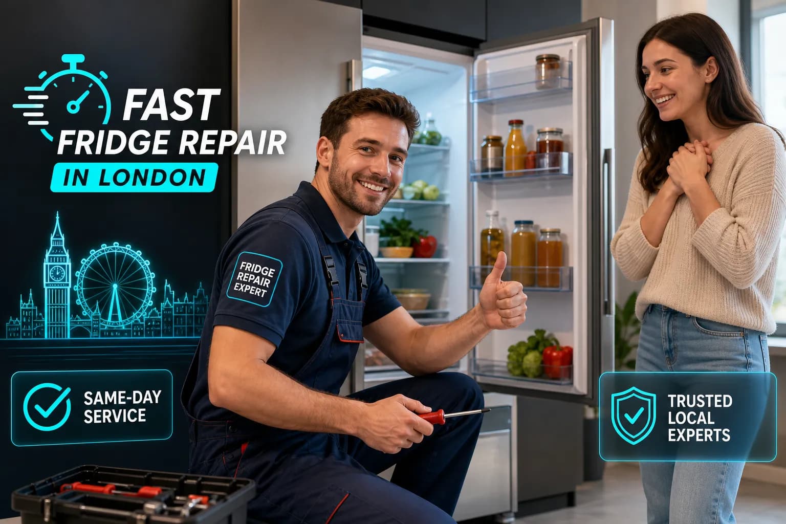 Fridge Repair London - Fast Next-Day City & Guilds