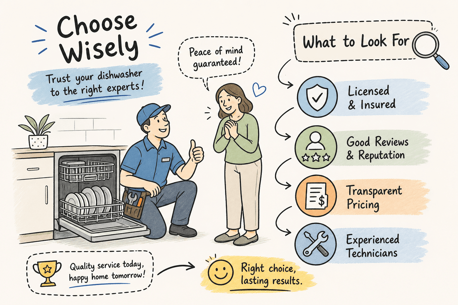 Reputable dishwasher repair companies: how to choose one