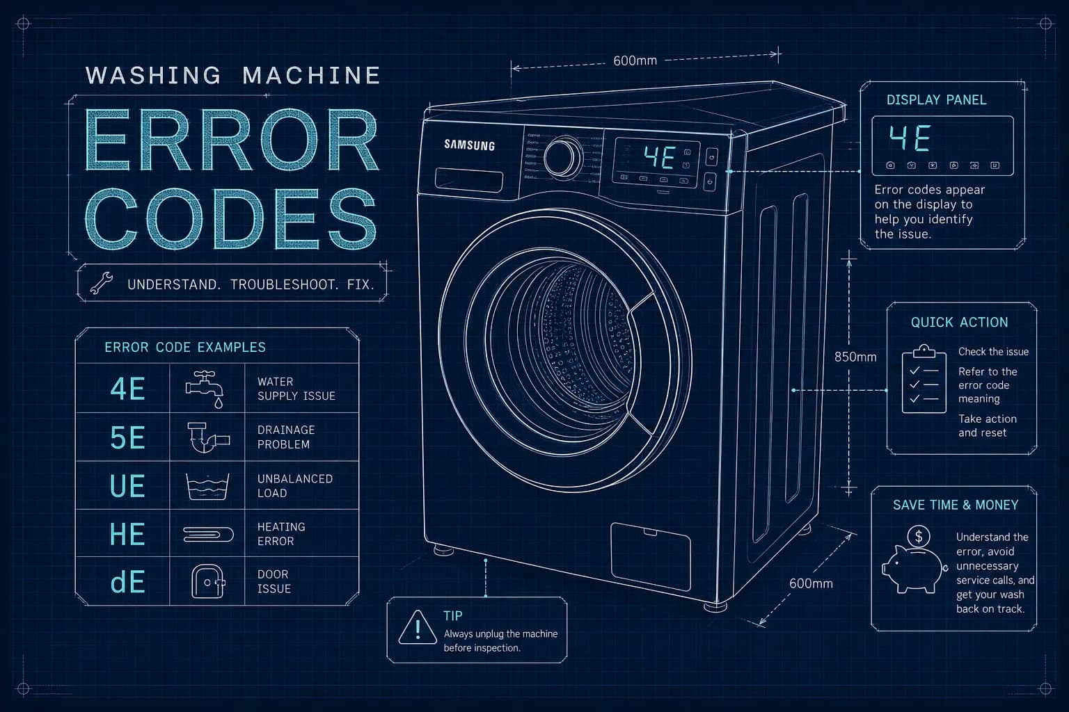 Samsung Washing Machine Fault Codes: UK Guide & Fixes