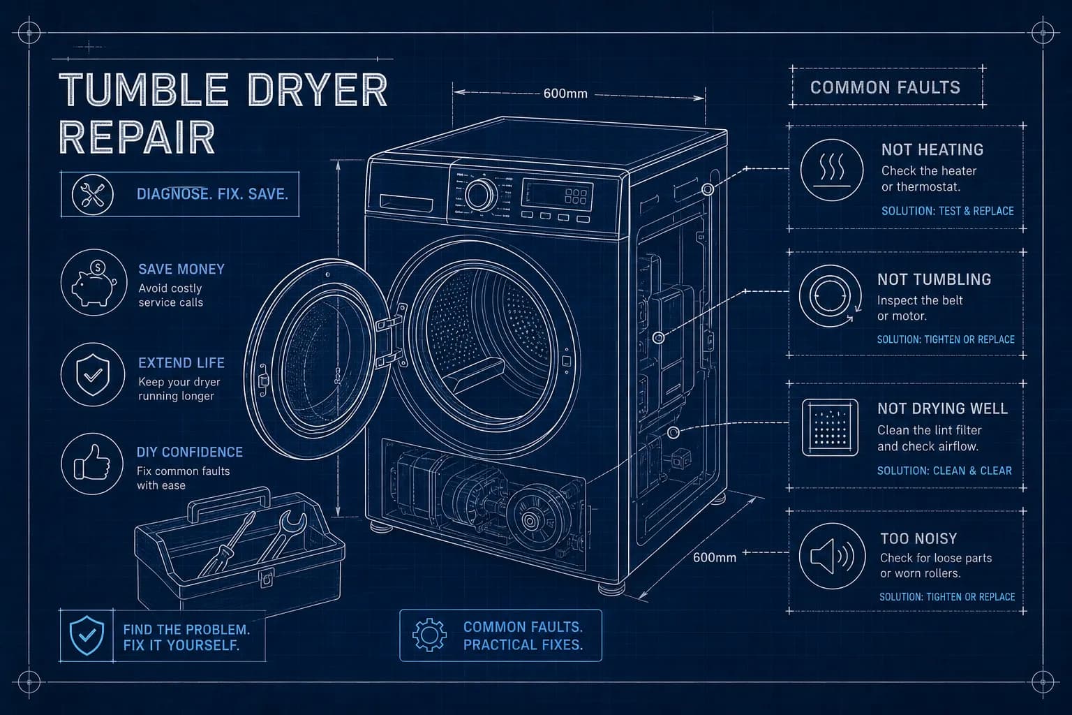 Tumble Dryer Repair: Faults, Costs & DIY Fixes Guide
