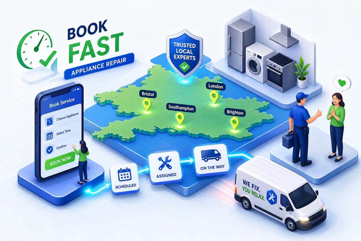 Appliance Repair South of England: Book Fast & Reliable