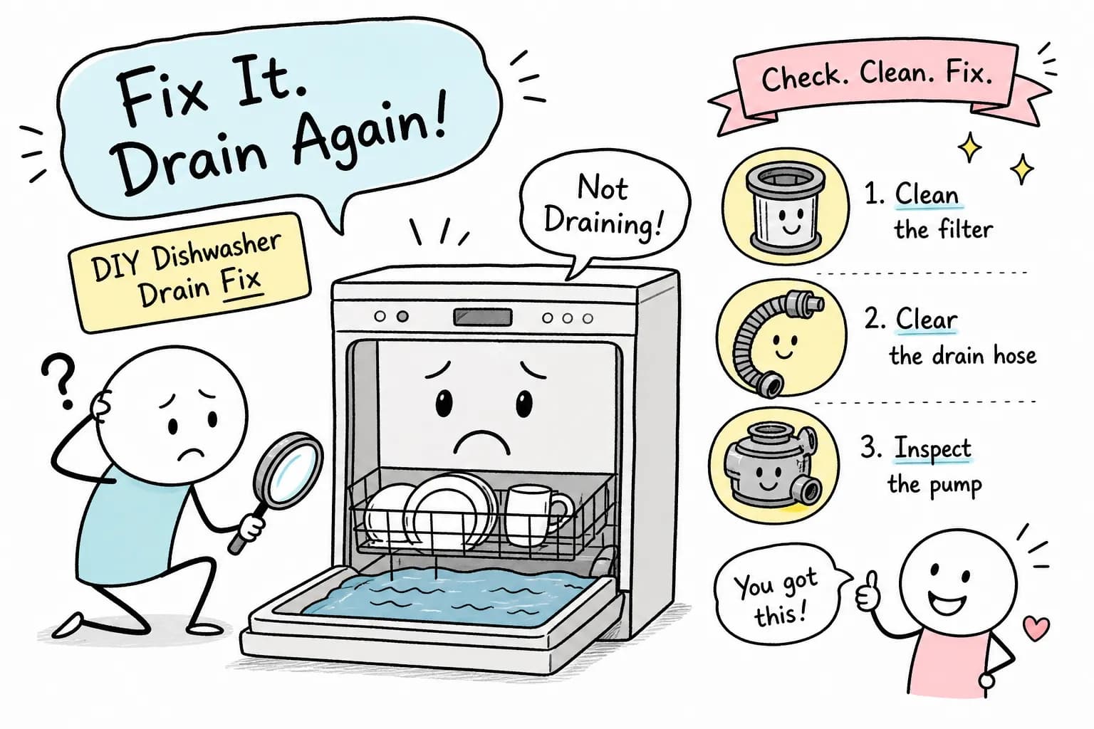 Dishwasher Won't Drain? Fix It at Home in Under an Hour