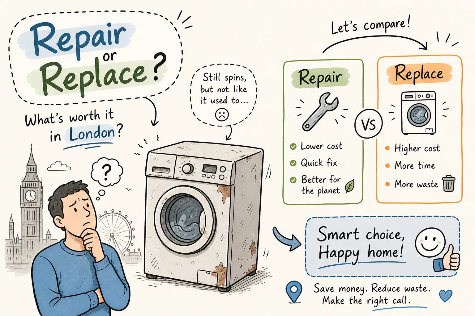 Old Washing Machine Repair London - Is It Worth It?