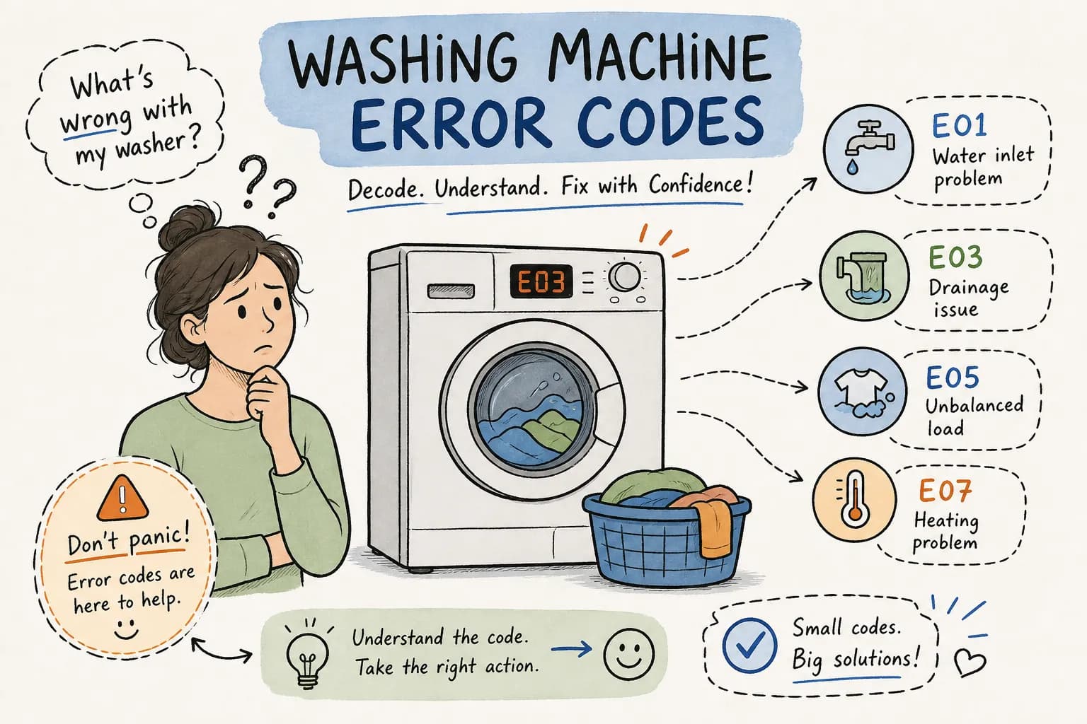 Washing Machine Error Codes: Quick Guide & Fixes and Tips