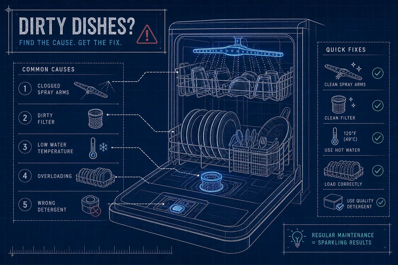 Dishwasher Leaving Dishes Dirty? Causes & Fast Fixes